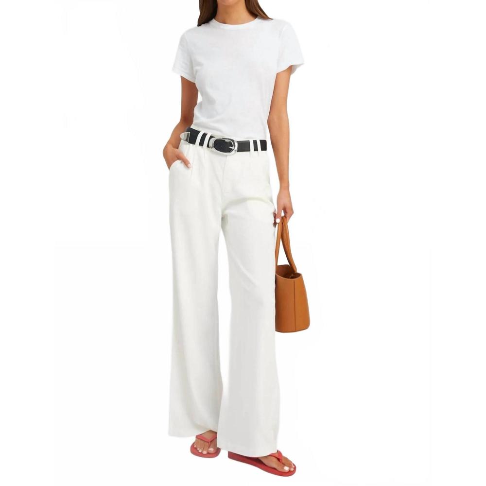 NEW SPRWMN crepe pleated trouser in white